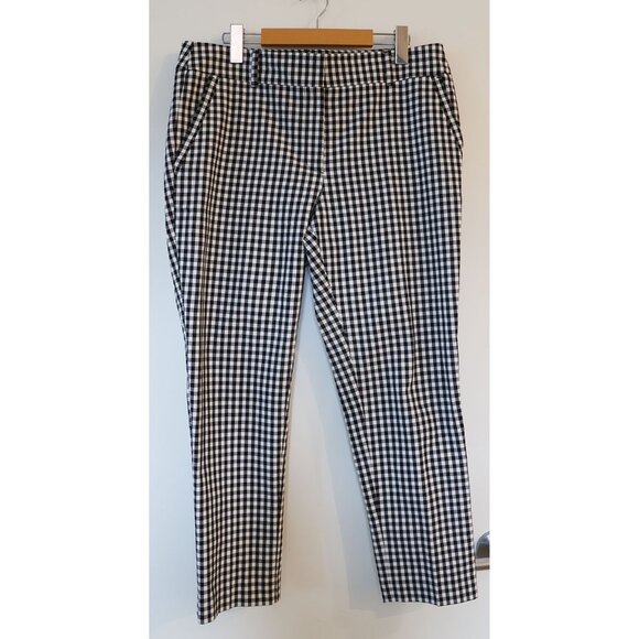 Loft Outlet Modern Skinny Gingham Ankle Pants 12 Petite - Picture 1 of 4